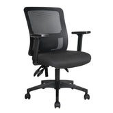 Nautilus Designs Barri Medium Back 3 Lever Mesh Task Operator Office Chair With Fabric Seat and Height Adjustable Arms Black - BCM/K610/BK DD